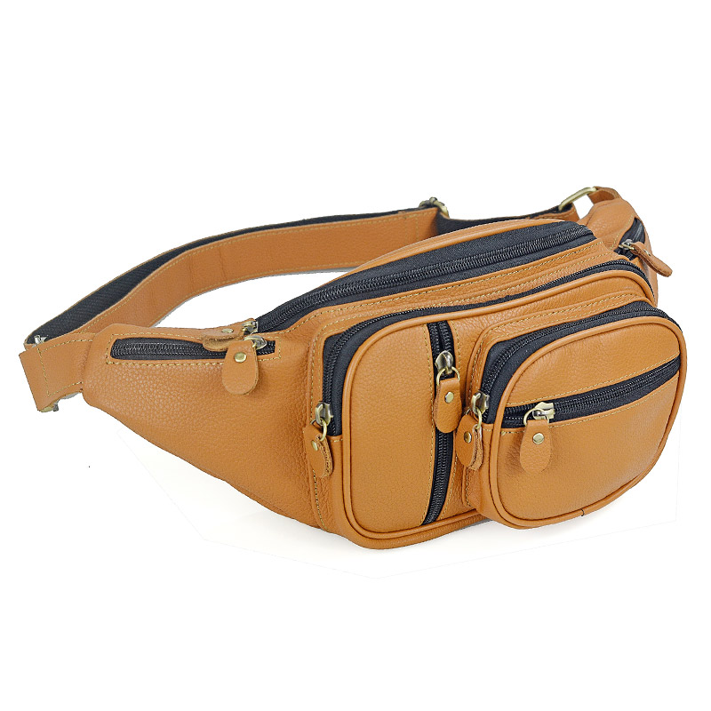 Motorcycle Gear Bag - Männer Echt leder Taillen packungen männlich