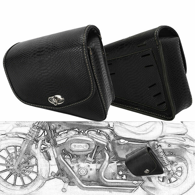Motorcycle Gear Bag - Motorrad PU Leder Gepäck Seite Sattel