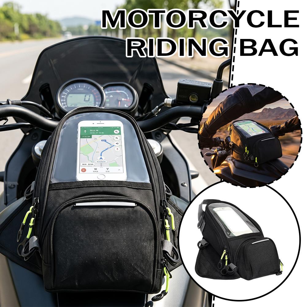 Motorcycle Gear Bag - Motorrad-Tankrucksack mit Magnetbefestigung und Touchscreen-Fenster für