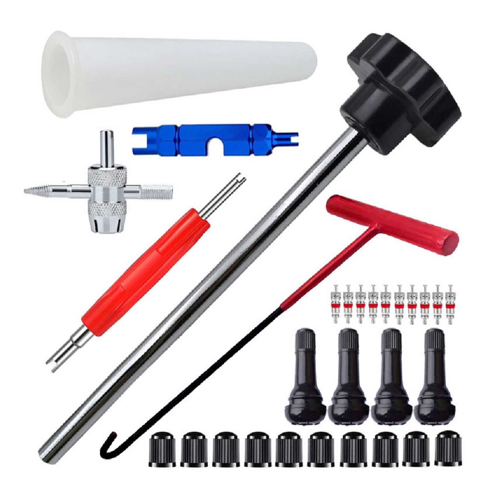 Motorcycle Gear Jammer - Schnellwechsel-Reifenventil-Werkzeugsatz, Ventilschaft, Reifenventilschaft für TR413, Ventilersatz