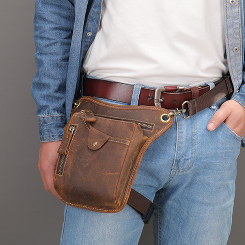Motorcycle Gear Bag - Vintage Männer Taille Fanny Pack Drop